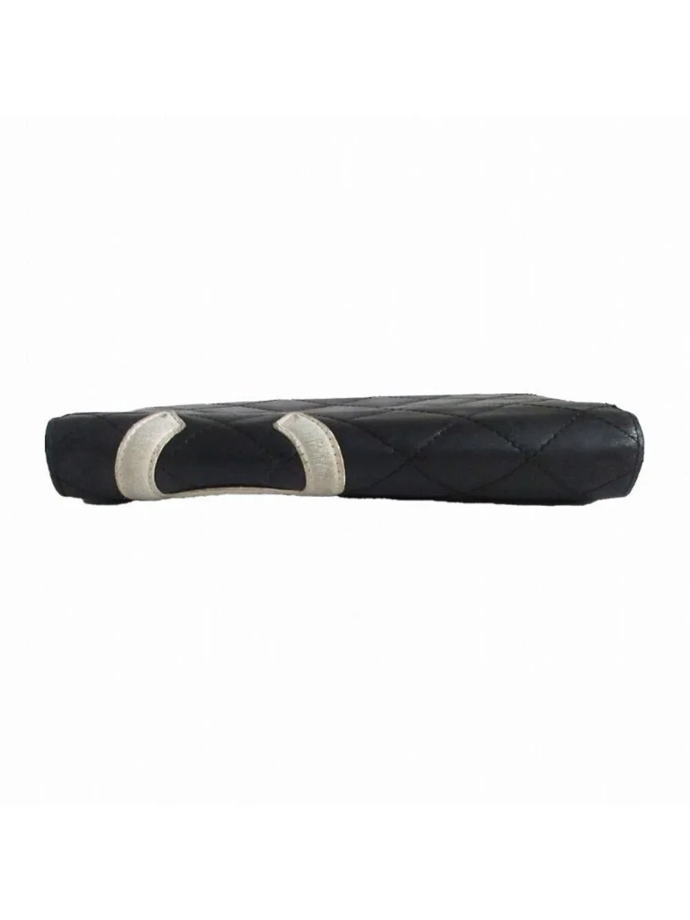 Chanel Wallet Cambon Line Leather Quilted Bifold Seal Black
